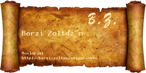 Berzi Zoltán névjegykártya
